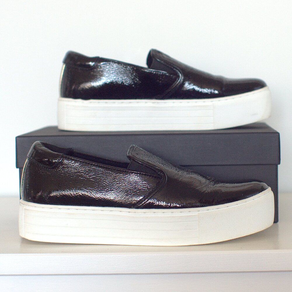 Kenneth Cole New York Patent Leather Slip-On Sneakers - Size 7.5